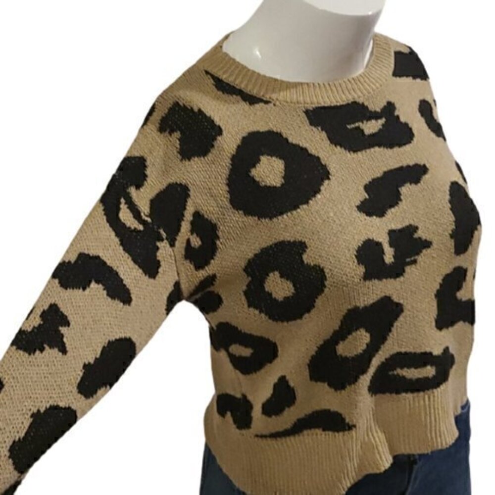 [Vestidos] Crew Neck Animal Print sweater - Size S